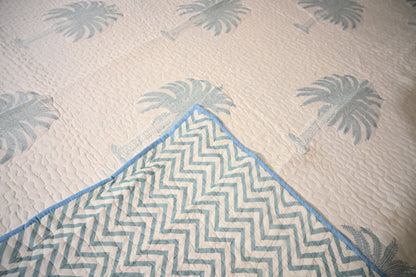 BLOCK BIRD HANDLOOK DOUBLE LARGE QUILTED BEDCOVERS (Reverseable)