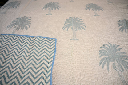 BLOCK BIRD HANDLOOK DOUBLE LARGE QUILTED BEDCOVERS (Reverseable)