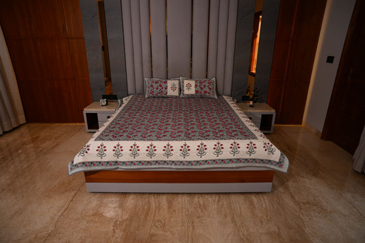 BLOCK BIRD HANDLOOK DOUBLE LARGE TNT JUTE BEDCOVER