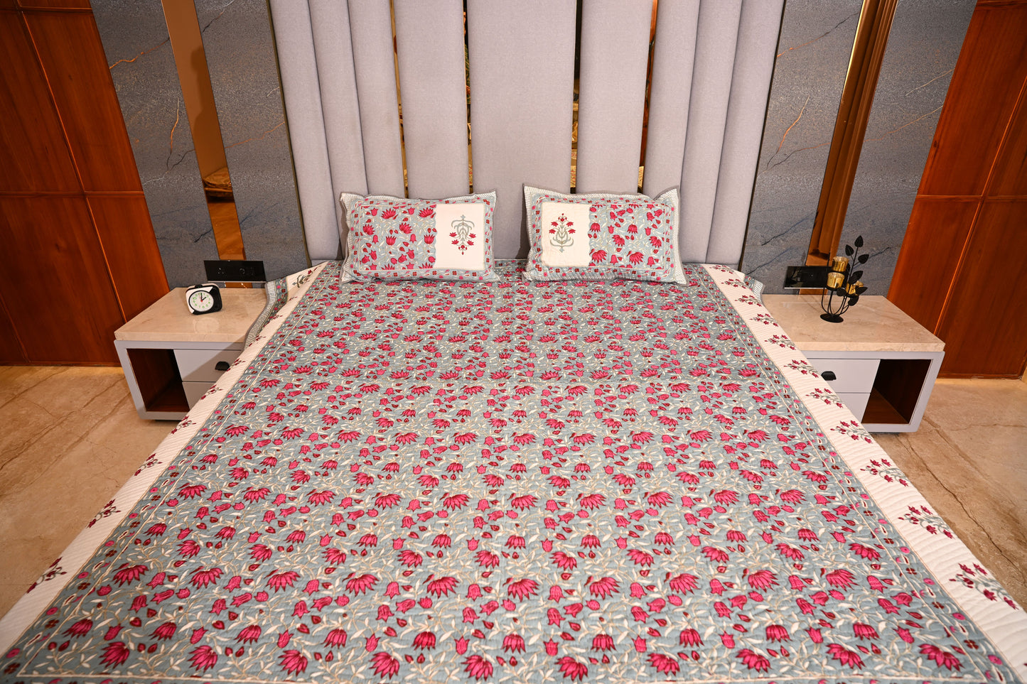 BLOCK BIRD HANDLOOK DOUBLE LARGE TNT JUTE BEDCOVER