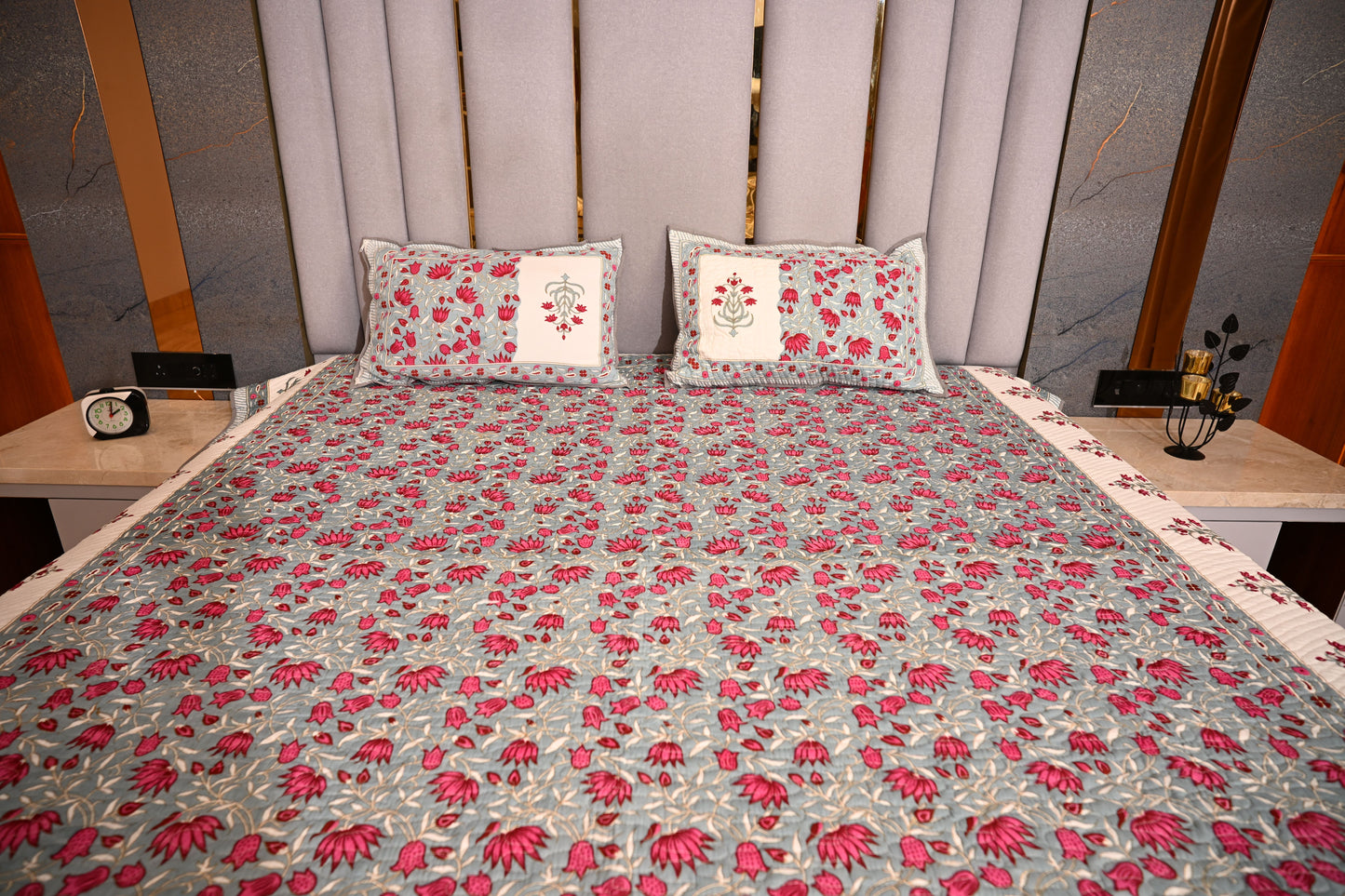 BLOCK BIRD HANDLOOK DOUBLE LARGE TNT JUTE BEDCOVER