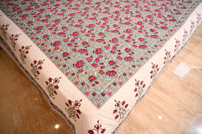 BLOCK BIRD HANDLOOK DOUBLE LARGE TNT JUTE BEDCOVER