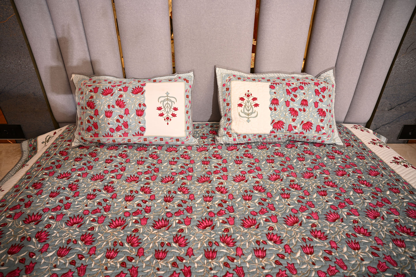 BLOCK BIRD HANDLOOK DOUBLE LARGE TNT JUTE BEDCOVER