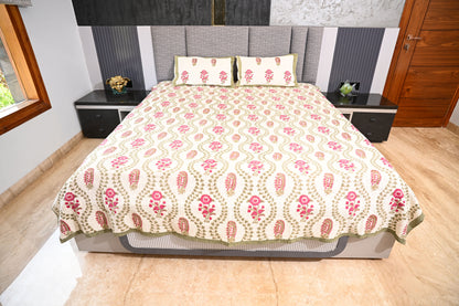 BLOCK BIRD HANDLOOK DOUBLE LARGE TNT JUTE BEDCOVER