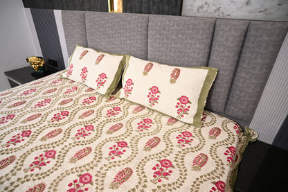 BLOCK BIRD HANDLOOK DOUBLE LARGE TNT JUTE BEDCOVER