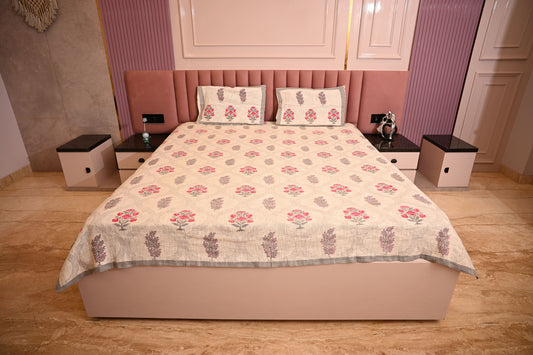 BLOCK BIRD HANDLOOK DOUBLE LARGE TNT JUTE BEDCOVER