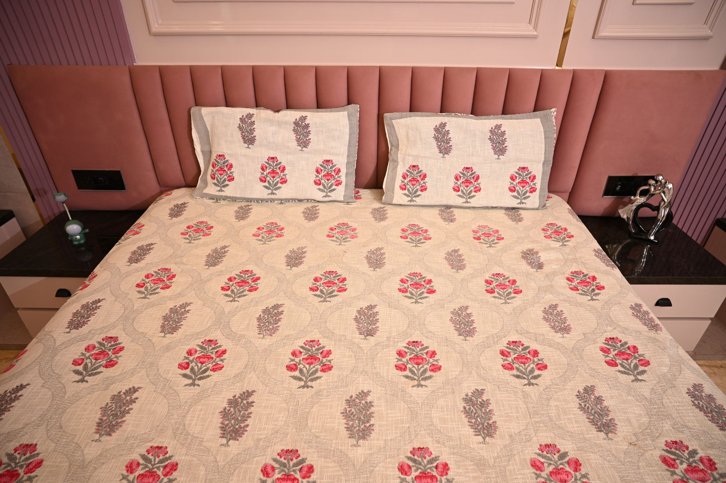 BLOCK BIRD HANDLOOK DOUBLE LARGE TNT JUTE BEDCOVER