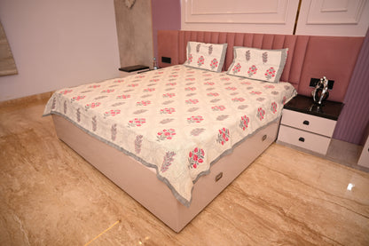 BLOCK BIRD HANDLOOK DOUBLE LARGE TNT JUTE BEDCOVER