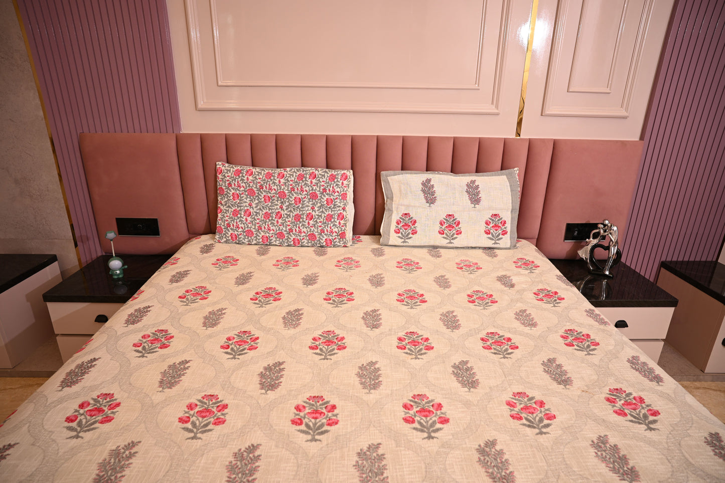 BLOCK BIRD HANDLOOK DOUBLE LARGE TNT JUTE BEDCOVER