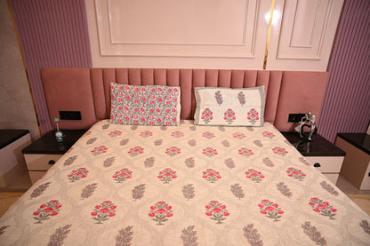 BLOCK BIRD HANDLOOK DOUBLE LARGE TNT JUTE BEDCOVER