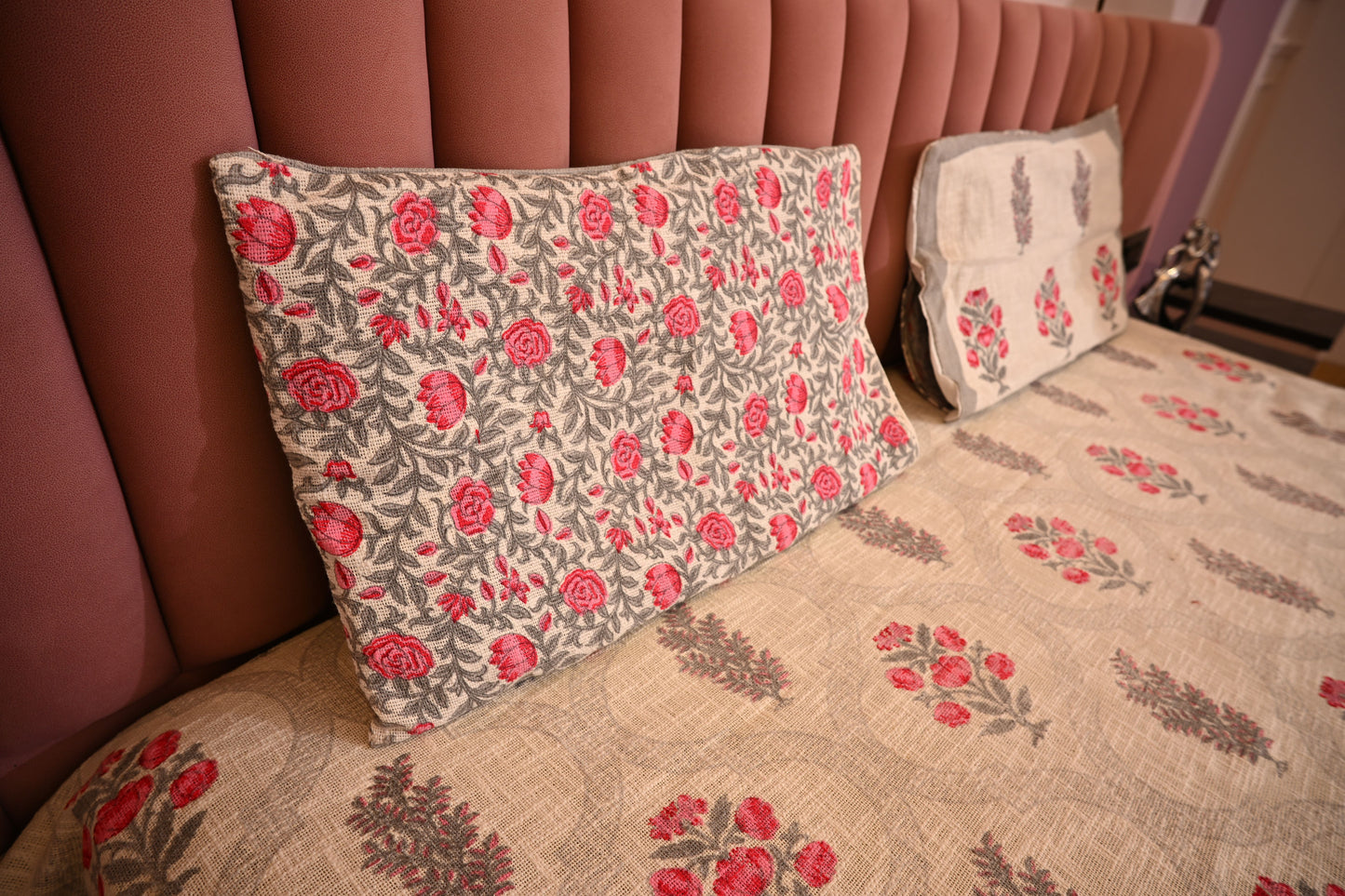 BLOCK BIRD HANDLOOK DOUBLE LARGE TNT JUTE BEDCOVER