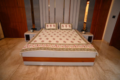 BLOCK BIRD HANDLOOK DOUBLE LARGE TNT JUTE BEDCOVER