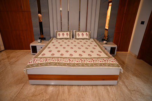 BLOCK BIRD HANDLOOK DOUBLE LARGE TNT JUTE BEDCOVER