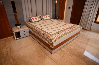 BLOCK BIRD HANDLOOK DOUBLE LARGE TNT JUTE BEDCOVER