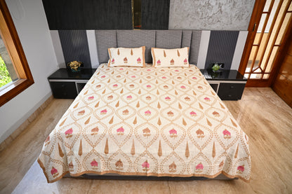 BLOCK BIRD HANDLOOK DOUBLE LARGE TNT JUTE BEDCOVER