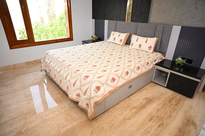 BLOCK BIRD HANDLOOK DOUBLE LARGE TNT JUTE BEDCOVER