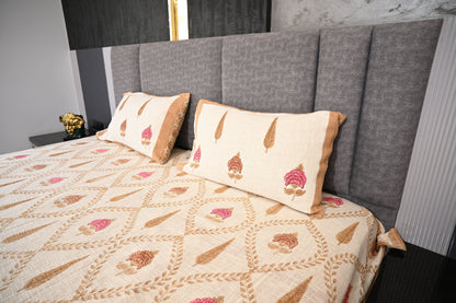BLOCK BIRD HANDLOOK DOUBLE LARGE TNT JUTE BEDCOVER
