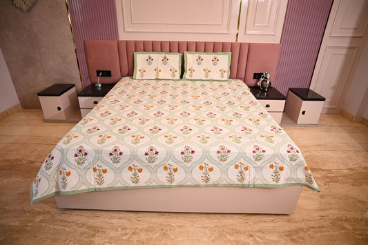 BLOCK BIRD HANDLOOK DOUBLE LARGE BEDSHEETS