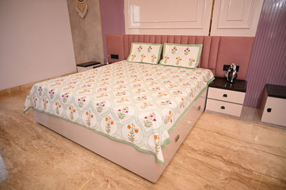 BLOCK BIRD HANDLOOK DOUBLE LARGE BEDSHEETS