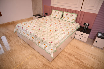 BLOCK BIRD HANDLOOK DOUBLE LARGE BEDSHEETS
