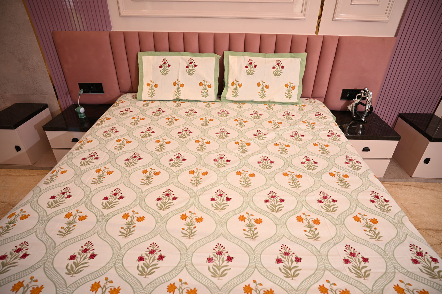 BLOCK BIRD HANDLOOK DOUBLE LARGE BEDSHEETS