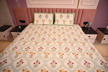 BLOCK BIRD HANDLOOK DOUBLE LARGE BEDSHEETS