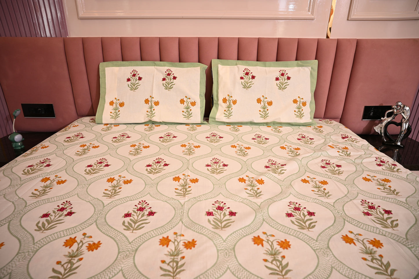BLOCK BIRD HANDLOOK DOUBLE LARGE BEDSHEETS