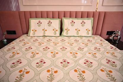 BLOCK BIRD HANDLOOK DOUBLE LARGE BEDSHEETS