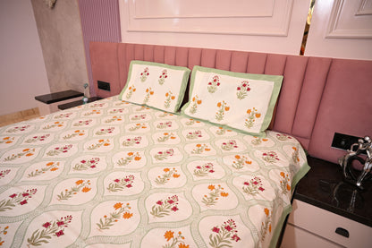 BLOCK BIRD HANDLOOK DOUBLE LARGE BEDSHEETS