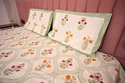 BLOCK BIRD HANDLOOK DOUBLE LARGE BEDSHEETS