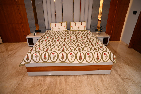 BLOCK BIRD HANDLOOK DOUBLE LARGE BEDSHEETS