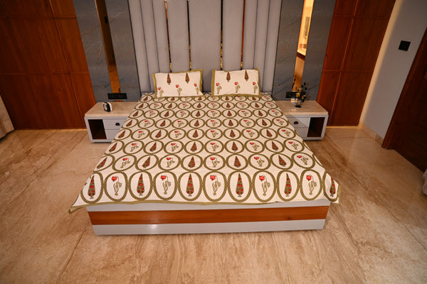 BLOCK BIRD HANDLOOK DOUBLE LARGE BEDSHEETS