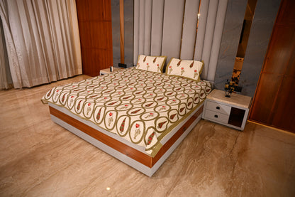 BLOCK BIRD HANDLOOK DOUBLE LARGE BEDSHEETS