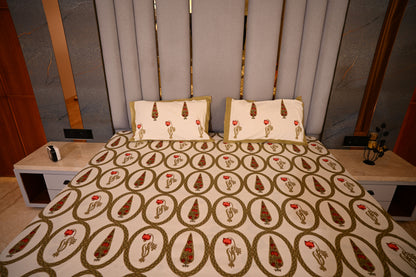 BLOCK BIRD HANDLOOK DOUBLE LARGE BEDSHEETS