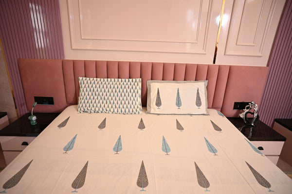BLOCK BIRD HANDLOOK DOUBLE LARGE BEDSHEETS