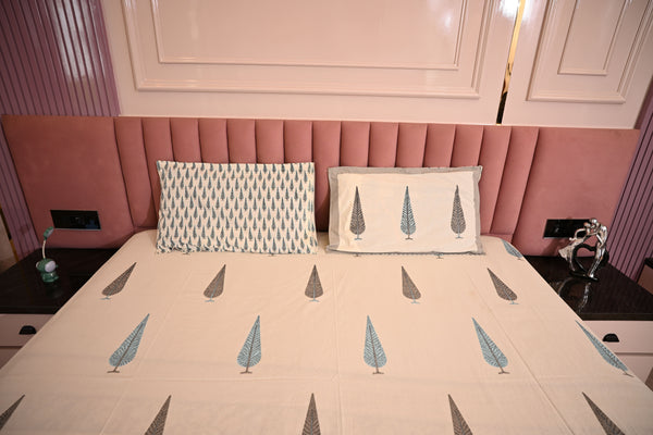 BLOCK BIRD HANDLOOK DOUBLE LARGE BEDSHEETS
