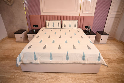 BLOCK BIRD HANDLOOK DOUBLE LARGE BEDSHEETS