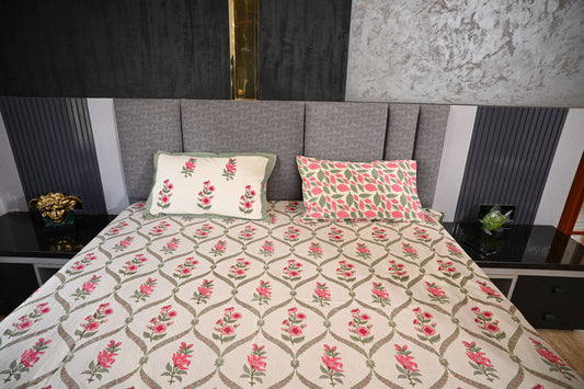BLOCK BIRD HANDLOOK DOUBLE LARGE BEDSHEETS