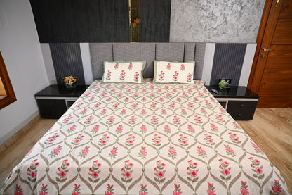 BLOCK BIRD HANDLOOK DOUBLE LARGE BEDSHEETS