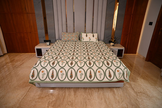 BLOCK BIRD HANDLOOK DOUBLE LARGE BEDSHEETS
