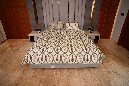BLOCK BIRD HANDLOOK DOUBLE LARGE BEDSHEETS