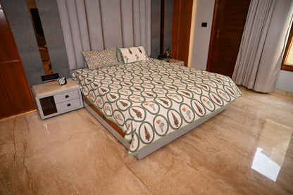 BLOCK BIRD HANDLOOK DOUBLE LARGE BEDSHEETS