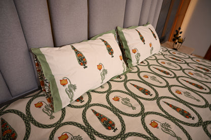 BLOCK BIRD HANDLOOK DOUBLE LARGE BEDSHEETS