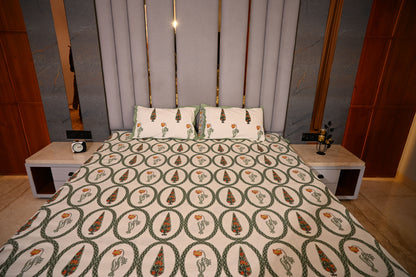 BLOCK BIRD HANDLOOK DOUBLE LARGE BEDSHEETS