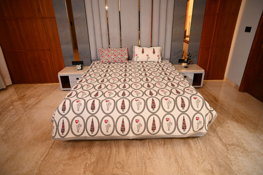 BLOCK BIRD HANDLOOK DOUBLE LARGE BEDSHEETS