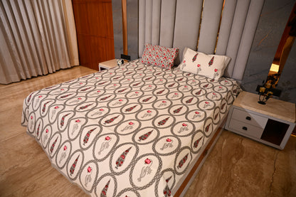 BLOCK BIRD HANDLOOK DOUBLE LARGE BEDSHEETS