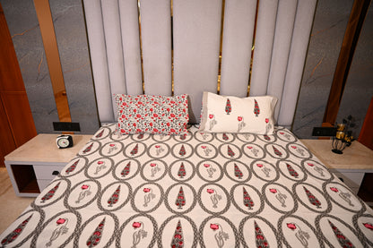 BLOCK BIRD HANDLOOK DOUBLE LARGE BEDSHEETS