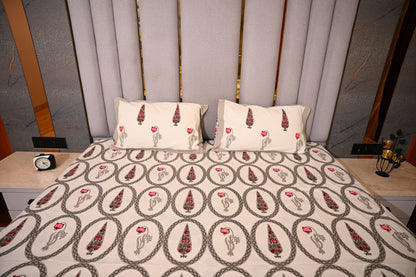 BLOCK BIRD HANDLOOK DOUBLE LARGE BEDSHEETS