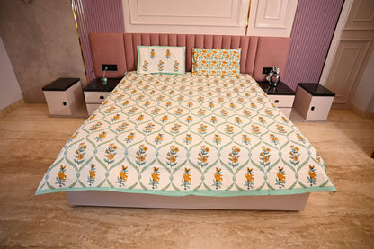 BLOCK BIRD HANDLOOK DOUBLE LARGE BEDSHEETS
