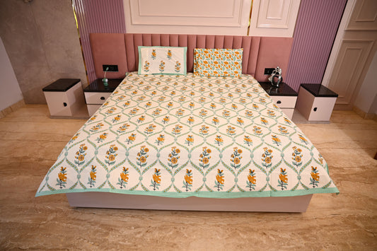 BLOCK BIRD HANDLOOK DOUBLE LARGE BEDSHEETS